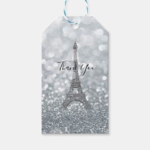 Etiquetas Para Regalos Torre Eiffel Fiesta Brillo Destello Purpurina Plat