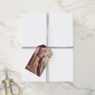 Etiquetas Para Regalos Torso de hombre musculoso sin camiseta de Slippery