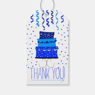 Etiquetas Para Regalos Torta de cumpleaños azul - gracias regalo