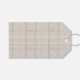 Etiquetas Para Regalos Tradicional Plaid Acogedor Cabaña Beige Navidad