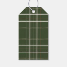 Etiquetas Para Regalos Tradicional Plaid Acogedor Cabaña de Troncos Verde