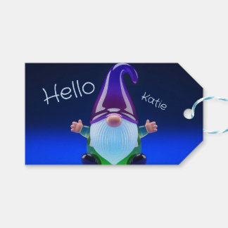 Etiquetas Para Regalos Translucent Glass Gnome Figurine with Custom Name