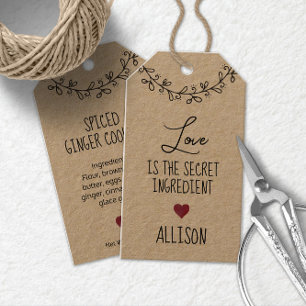 Etiquetas Para Regalos Trato casero a mano personalizado Kraft