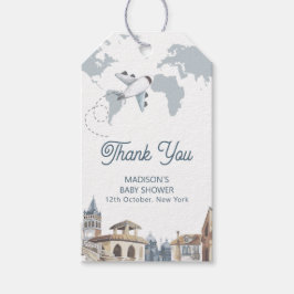 Etiquetas Para Regalos Travel Adventure World Map Airplane Baby Shower
