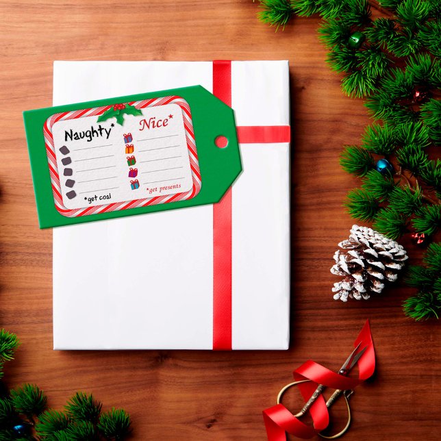 Etiquetas Para Regalos traviesa o agradable (Naughty and Nice Gift Tag.
The Naughty get coal. Nice ones get presents. 
)