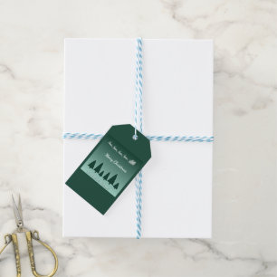 Etiquetas Para Regalos Trineo de hoja perenne Deseo de Navidad