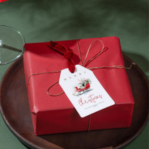 Trineo de Navidad elegante acuarela