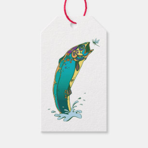 Etiquetas Para Regalos Trucha de saltar psicodélica de Guay