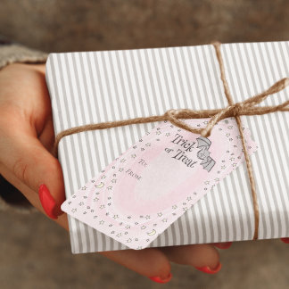 Etiquetas Para Regalos Truco rosa o trato desde Halloween bebé