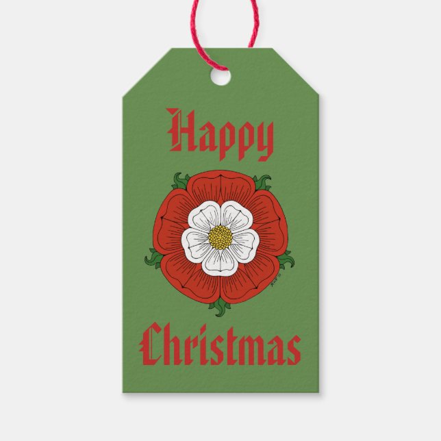 Etiquetas Para Regalos Tudor Rosa (Anverso)