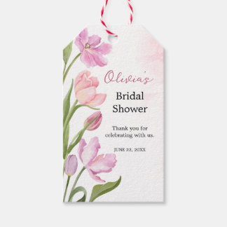 Etiquetas Para Regalos Tulipanes Acuarela Bridal Shower Floral Elegante