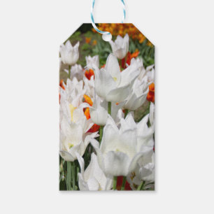 Etiquetas Para Regalos Tulipanes blancos y jengibre en el jardín