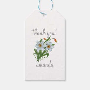 Etiquetas Para Regalos Tulipanes y Narcisos Flores Gracias