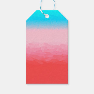Etiquetas Para Regalos Turcas y Caicos Azul y Coral Ombre
