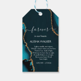 Etiquetas Para Regalos Turquoise & Gold Funeral Memorial Gift Tags