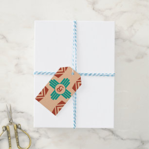 Etiquetas Para Regalos Turquoise Zia Tribal Brown Tan