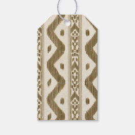 Etiquetas Para Regalos Tuscan Ikat a Pequeña Escala sobre Crema
