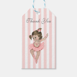 Etiquetas Para Regalos Tutu de bailarina rosa con flores de encaje rayas