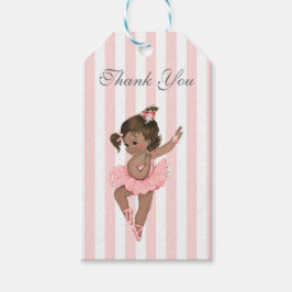 Etiquetas Para Regalos Tutu de bailarina rosa con flores de encaje rayas