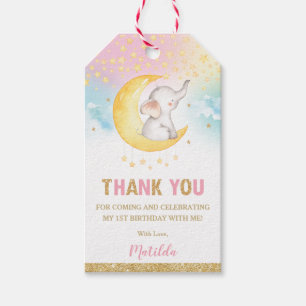 Etiquetas Para Regalos Twinkle Little Star Elephant Gold Gracias A Usted