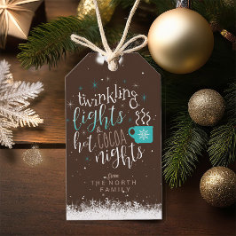 Etiquetas Para Regalos Twinkling Lights Hot Cocoa Nights ID593