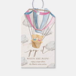 Etiquetas Para Regalos Twins Bearly Wait Teddy Bear Pop It When She Pops