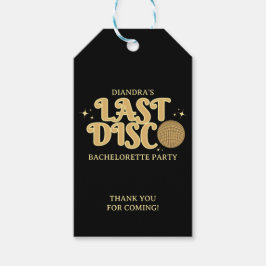 Etiquetas Para Regalos Última discoteca Nombre Retro Plata Bachelorette d