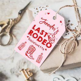 Etiquetas Para Regalos Última fiesta de Bachelorette de Rodeo Rosa