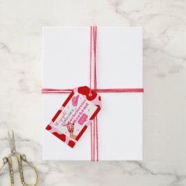 Etiquetas Para Regalos Última Vaquera del Rodeo Rojo y Rosa Fiesta de Des