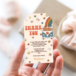 Etiquetas Para Regalos Un arcoiris retro groovy primer cumpleaños