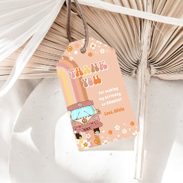 Etiquetas Para Regalos Un arcoiris retro groovy primer cumpleaños