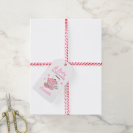 Etiquetas Para Regalos Un Bebé Está Preparando Una Ducha De Bebé Rosa