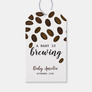 Etiquetas Para Regalos Un bebé prepara café Baby Shower