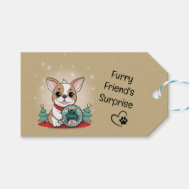 Etiquetas Para Regalos Un Bulldog francés gracioso Feliz Año Nuevo