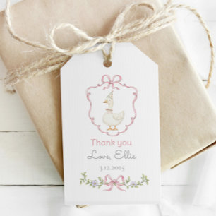 Etiquetas Para Regalos Un Chica escudo rosa y marica, cumpleaños, gracias