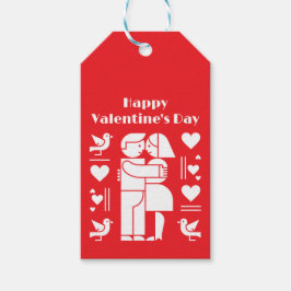 Etiquetas Para Regalos Un Día de San Valentín moderno al estilo Bauhaus