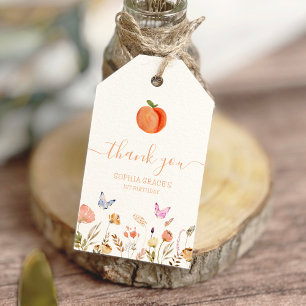 Etiquetas Para Regalos Un dulce Chica Peach primer cumpleaños