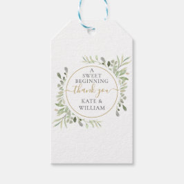 Etiquetas Para Regalos Un dulce comienzo de boda con vegetación agradecim