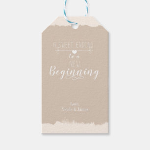 Etiquetas Para Regalos Un dulce final nuevo comienzo favor de boda vintag