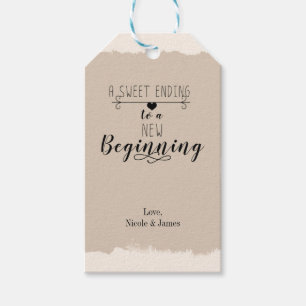 Etiquetas Para Regalos Un dulce final nuevo comienzo favor de boda vintag
