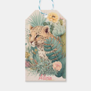 Etiquetas Para Regalos Un leopardo detrás del personalizado de los arbust