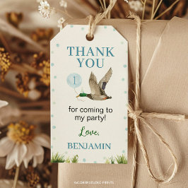 Etiquetas Para Regalos Un niño afortunado pato Cumpleaños Gracias