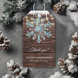 Etiquetas Para Regalos Un pequeño Baby Shower de invierno rústico con cop