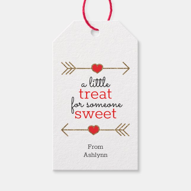 Etiquetas Para Regalos un pequeño truco para alguien dulce Día de San Val (Anverso)