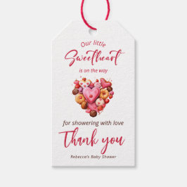 Etiquetas Para Regalos Un poco de Baby Shower de corazón dulce rojo