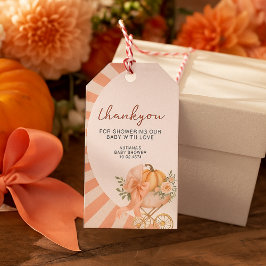 Etiquetas Para Regalos Un poco de color de piel de calabaza rosa Baby Sho