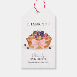 Etiquetas Para Regalos Un poco lindo Pie Berry Bow Baby Shower Gracias