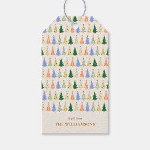 Etiquetas Para Regalos Un regalo de los árboles de Navidad coloridos de l