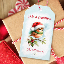 Etiquetas Para Regalos Un Robin Aburrido En Los Navidades Clásicos De San