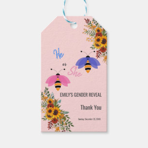 Etiquetas Para Regalos Un varón de pájaro de abeja Sunflowe o un chica de